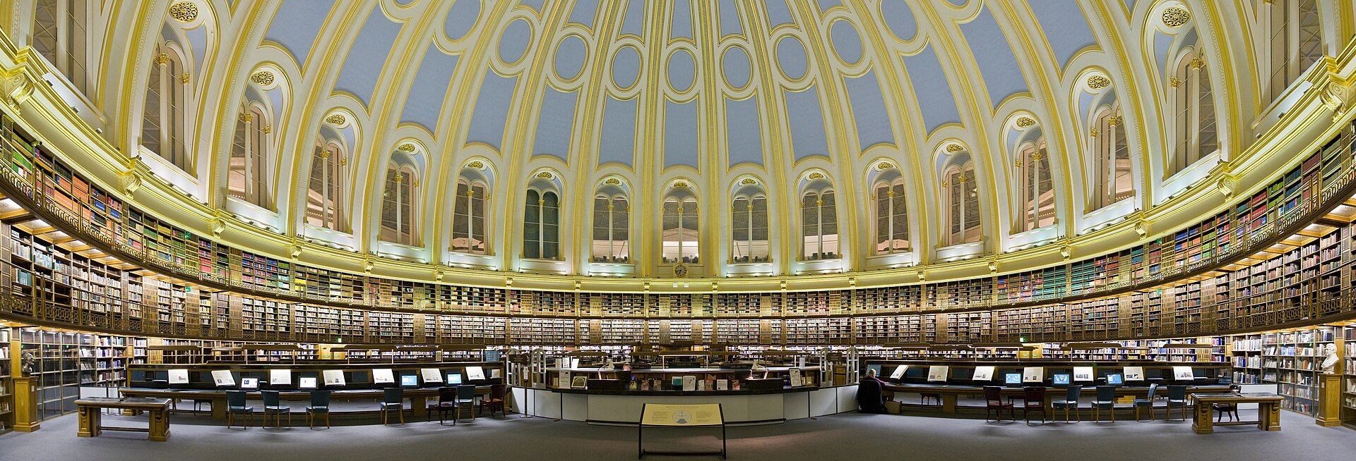 The domed Reading Room of the British Museum, ringed with book galleries