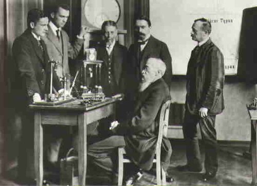 Wilhelm Wundt and his research group in the first experimental psychology laboratory, Leipzig